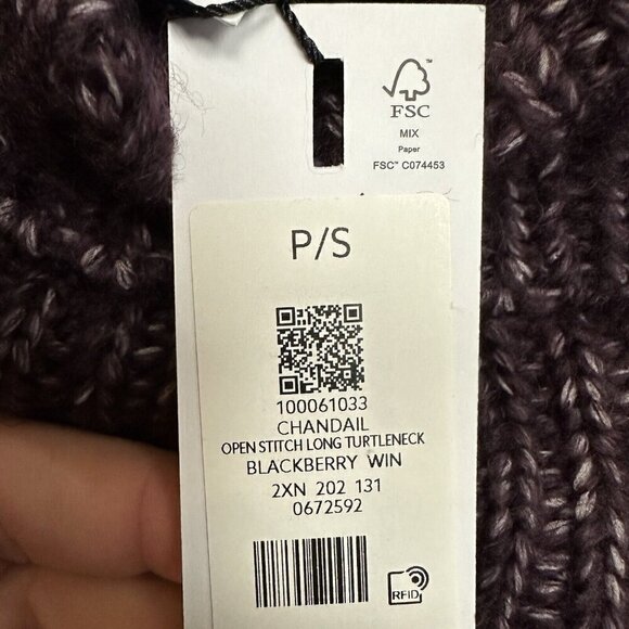 Dynamite Womens Long Sleeves Turtleneck Stitch Sweater Purple Cotton Size Small - Picture 4 of 6